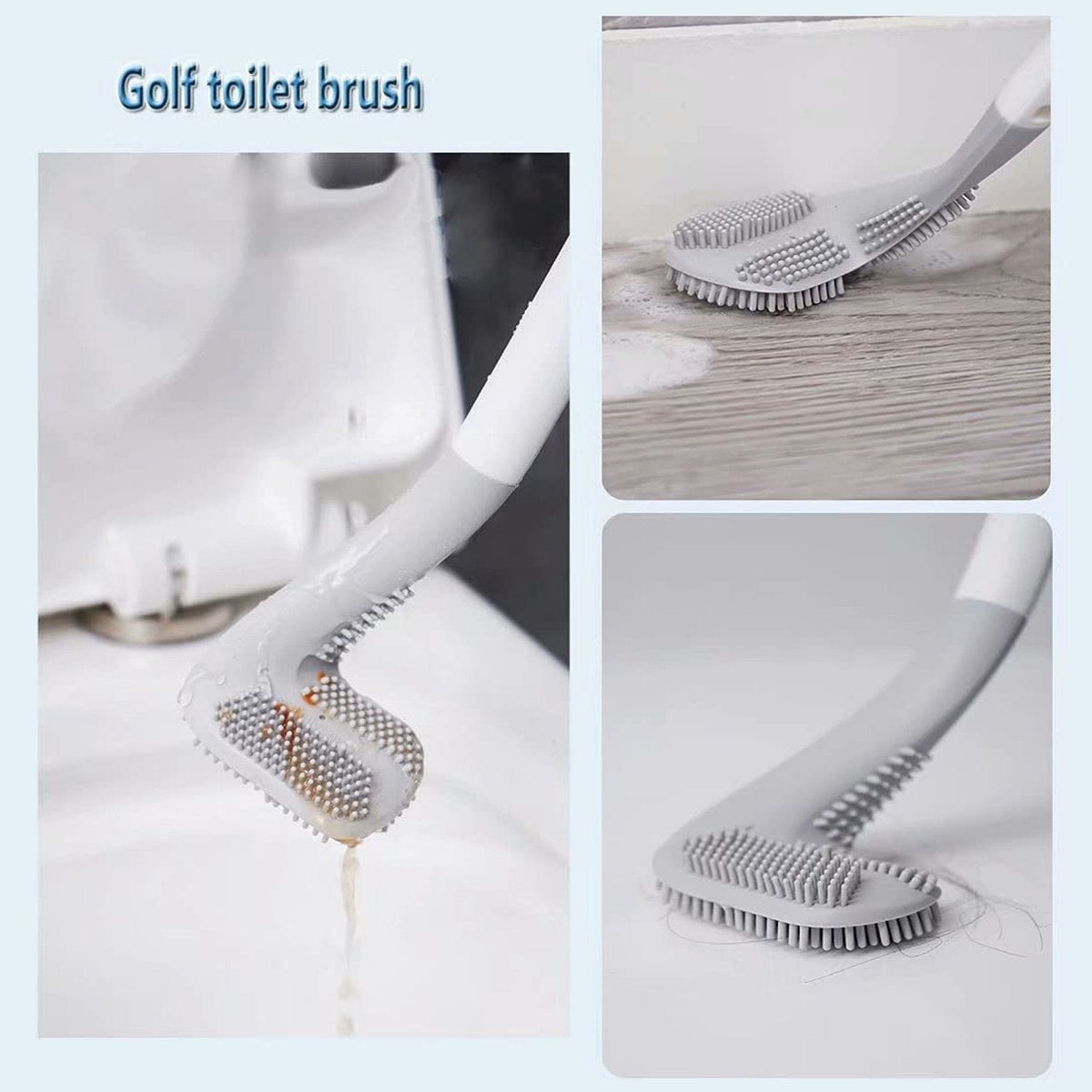 Close-up of the flexible TPR silicone golf brush head, designed for thorough and gentle cleaning.