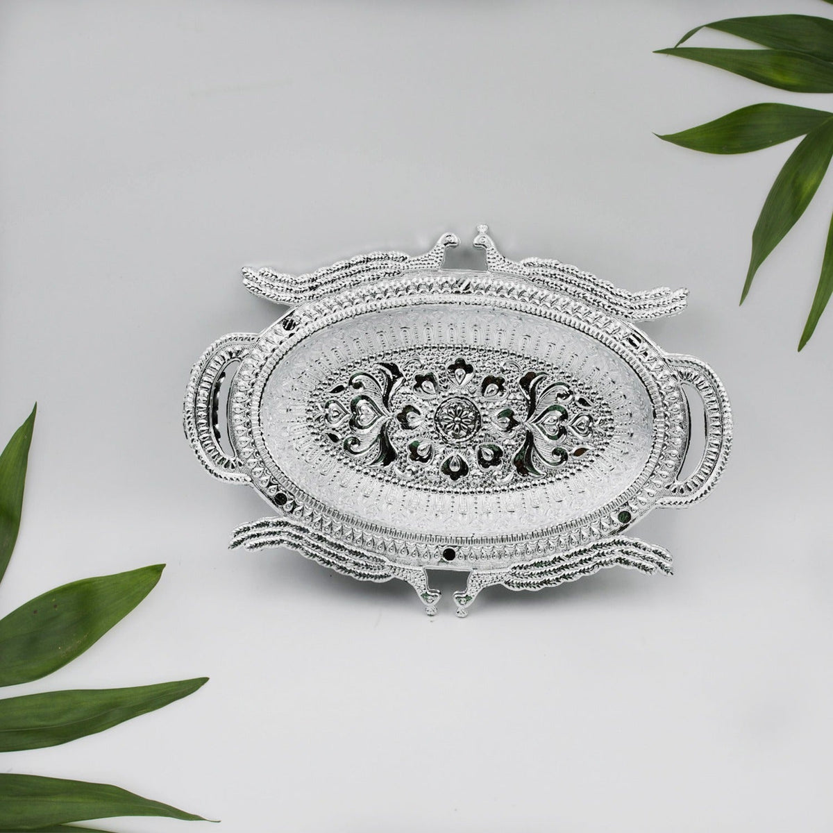 Versatile dry fruit and candy serving plate, beautifully displayed on a clean white background.